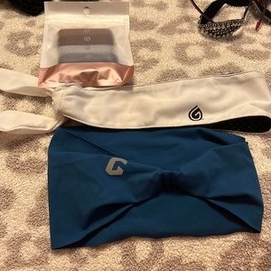 Set of 3 Hair Products- Moisture Wicking headbands and non-slip ties